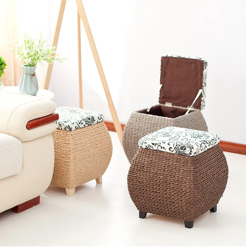 Handmade Storage Stool Ottoman Home Decoration Furniture Storage Toys Rattan Wicker Chair Door Bench Kids Children Adult Chair Handmade Storage Stool Ottoman Home Decoration Furniture Storage Toys Rattan Wicker Chair Door Bench Kids Children Adult Chair
