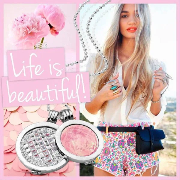

Vinnie Design Jewelry My Coin Pendants Necklaces with 2pcs 33mm Rumba Crystal and Pink Shell Coins 80cm Long Chain Necklaces