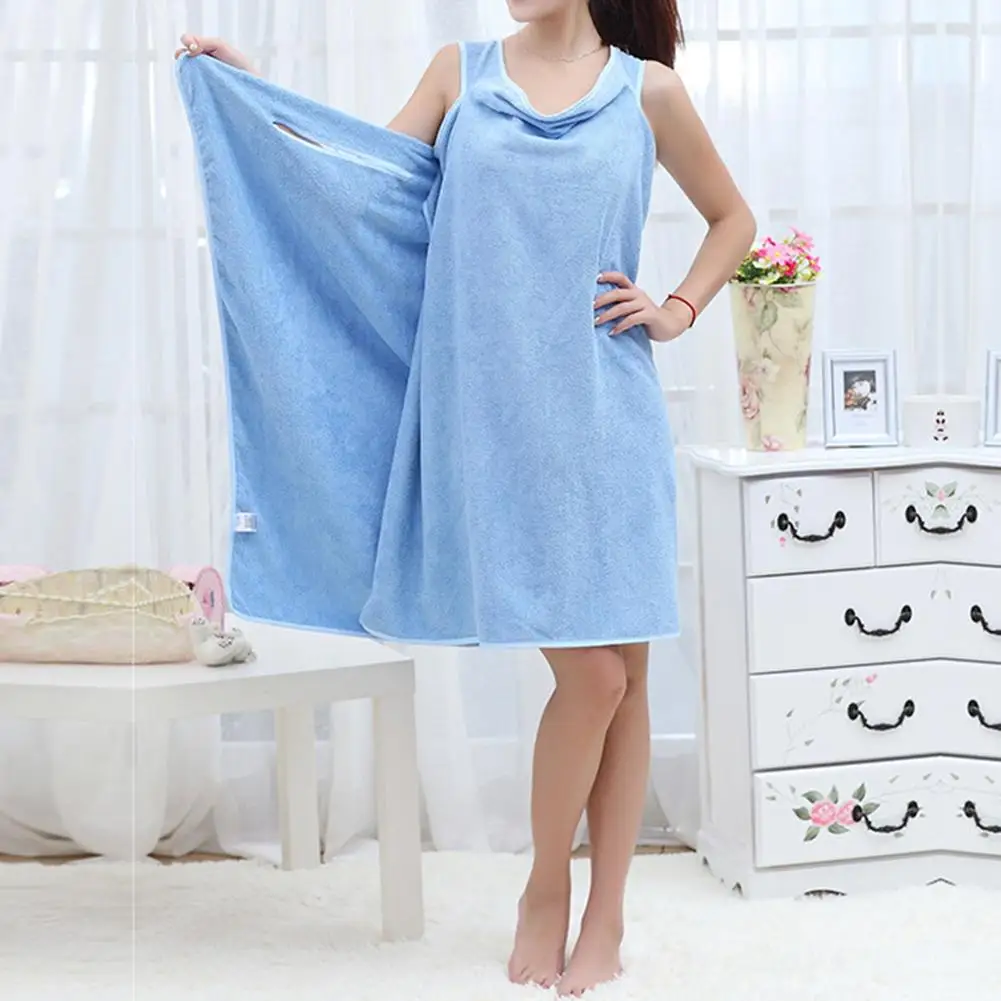 

Unisex Mircrofiber Solid Color Bathroom Shower Bath Wrap Beach Towel Bathrobe