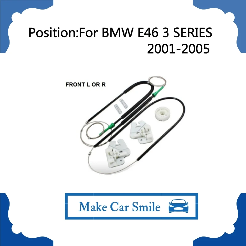FOR BMW E46 3 SERIES WINDOW REGULATOR REPAIR KIT with METAL SLIDR FRONT