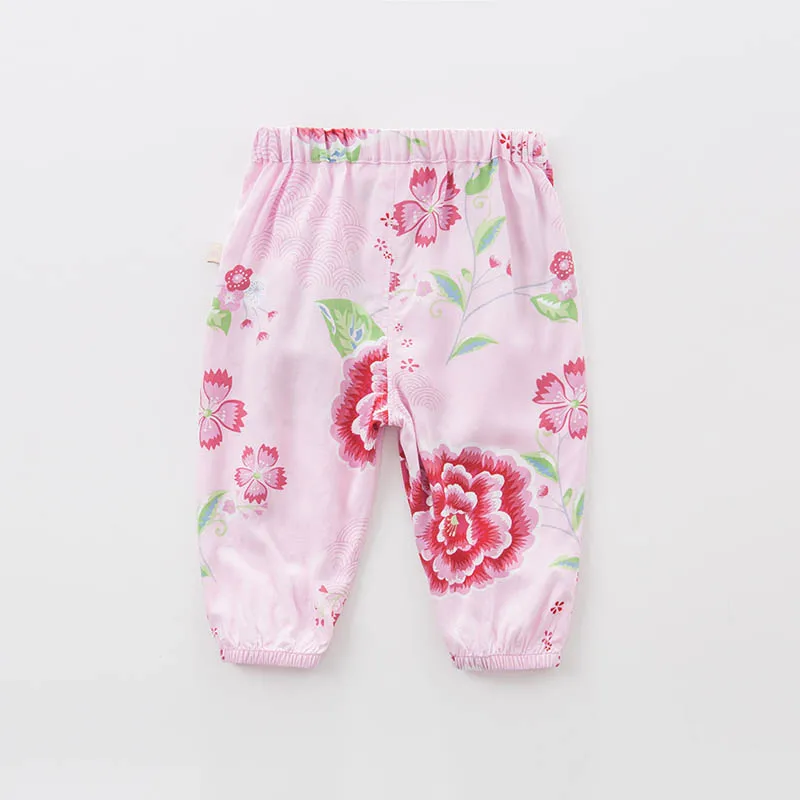 DB5456 dave bella/весенние модные длинные штаны с принтом для маленьких девочек детские штаны для малышей брюки для девочек