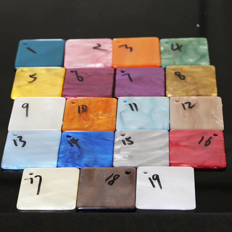 Мода 2017 г. акрил простыни для образца пластик Размеры 5 см * 5 19 цветов изготовления сумки аксессуар для сумки фабрики Китая