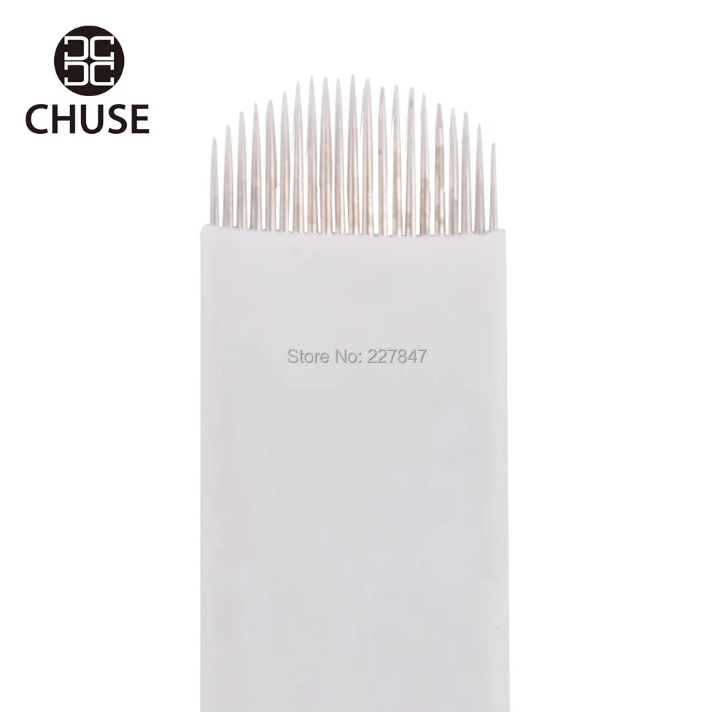 

CHUSE 100pcs 21-pin U-shape Permanent Eyebrow Microblading Tattoo Needles A21 Lip Liner 3D Embroidery Manual Pen Tattoo Blades