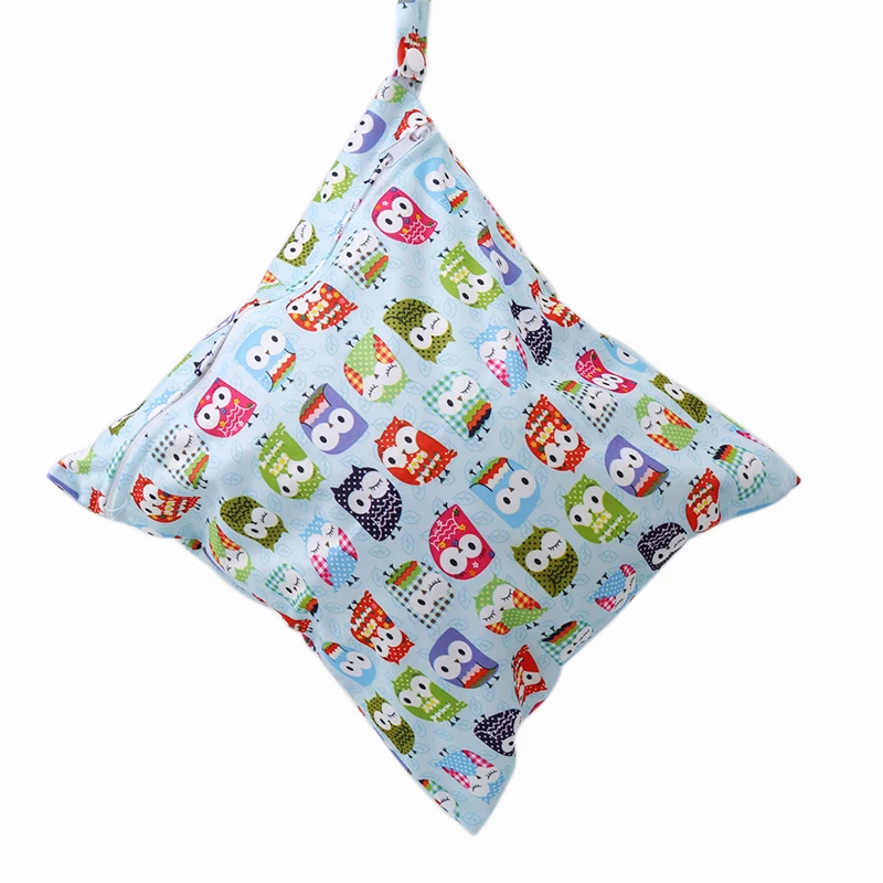 

Baby Diaper Bags Printed Zippered Wet/Dry Bag Waterproof Wet Cloth Diaper Backpack Reusable Diaper Cover WetBag 28*30CM