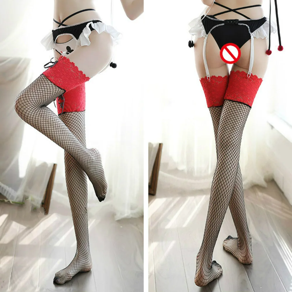 Tights High Sexy Women Taste Long Fishnet Nylon Stockings Mesh Transparent Net Over Knee Lace Top Black Red Vintage Stockings Tights High Sexy Women Taste Long Fishnet Nylon Stockings Mesh Transparent Net Over Knee Lace Top Black Red Vintage Stockings