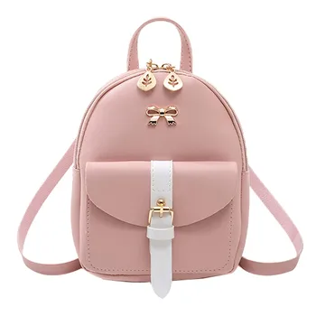 

Mini Backpack Women PU Leather Shoulder Bag For Teenage Girls Kids Multi-Function Small Bagpack Female Ladies School Backpack#25