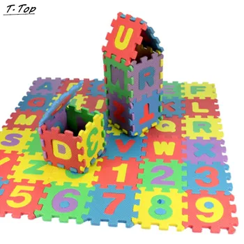

36 pcs Mini EVA Foam pad Alphabet Letters Numbers Floor Blacks Soft Baby Foam Mat 3d Educational puzzle toys Free Shipping