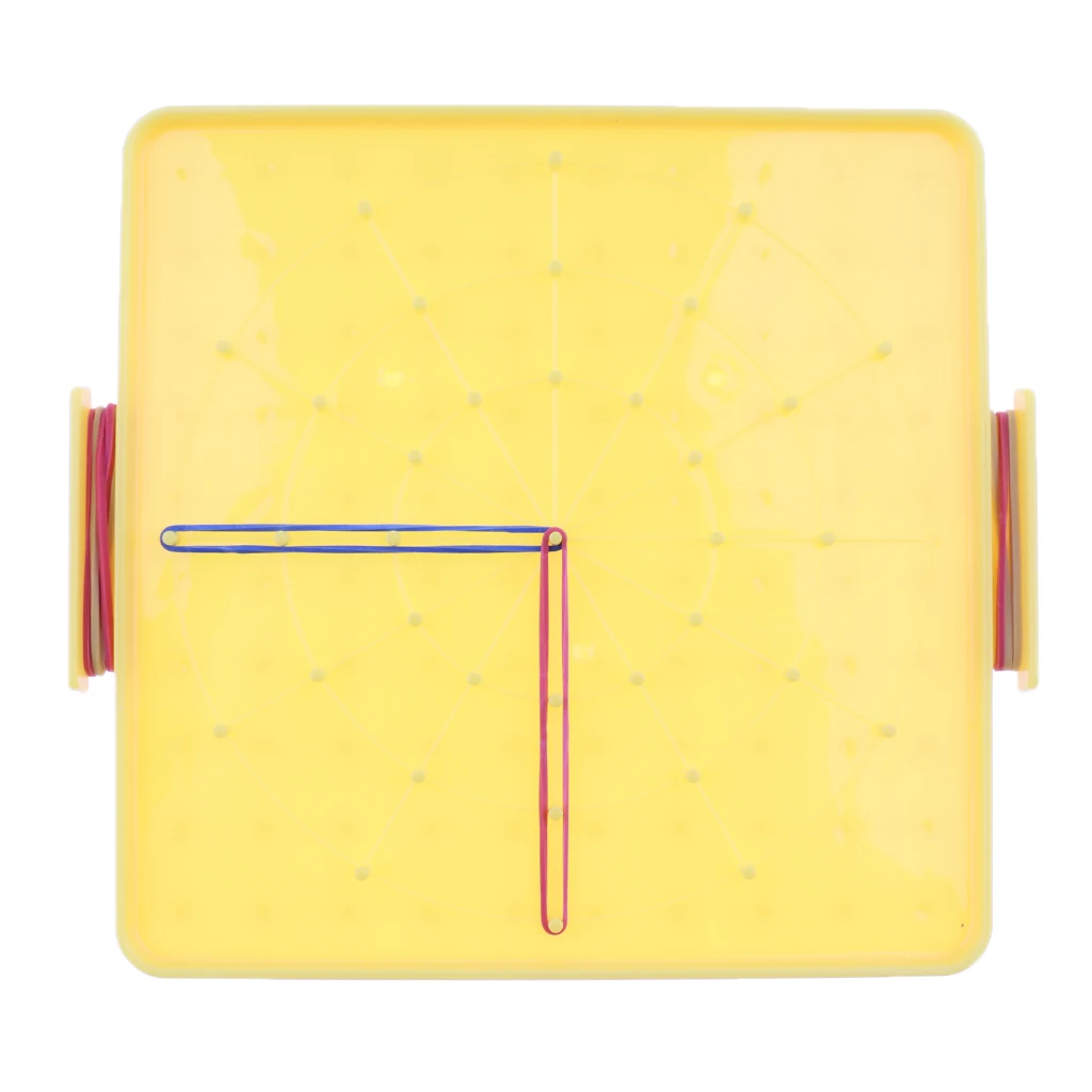Geoboard with Rubber Bands, Geometry Board, Mathematics Teaching and Learning Toys, 6 x 6 Inch