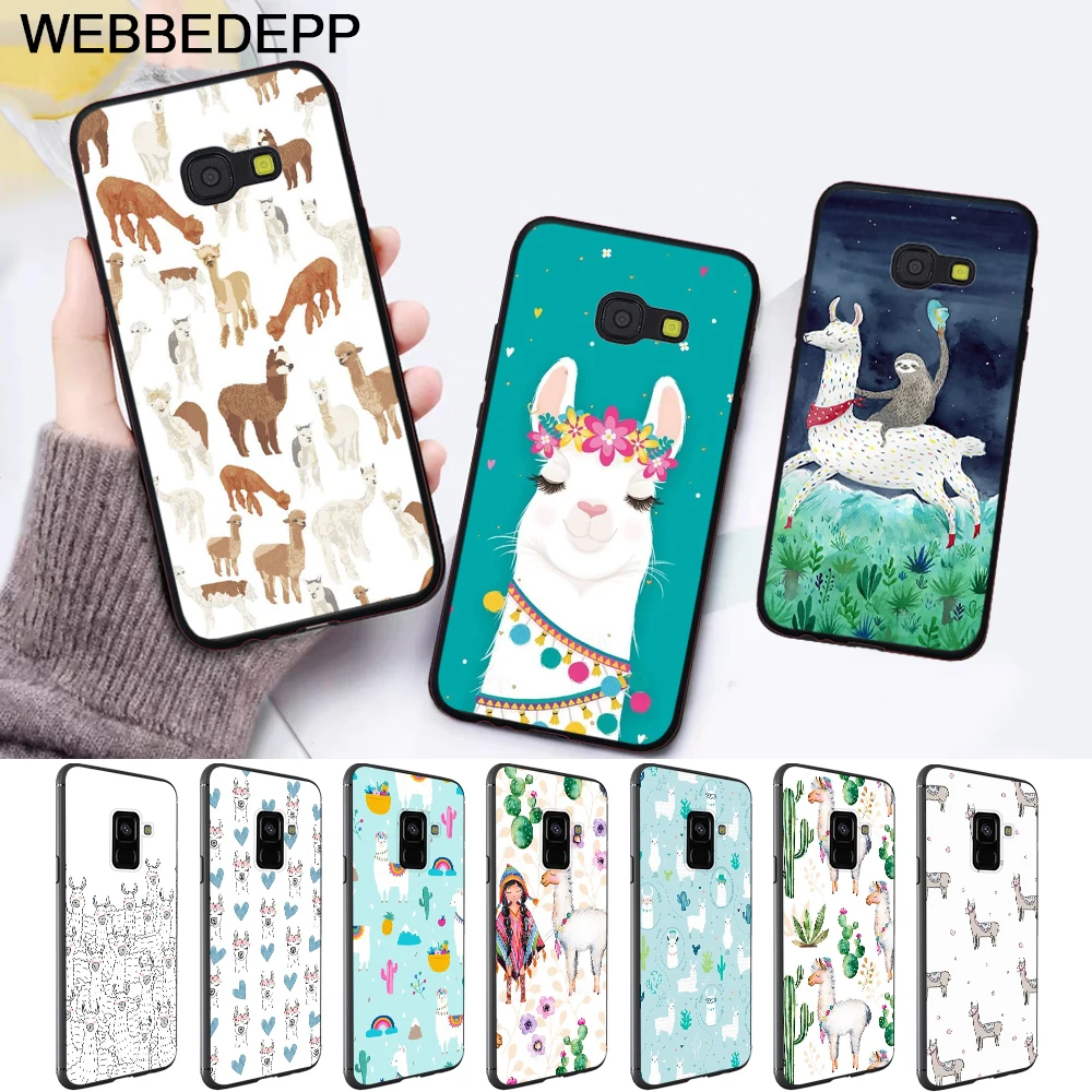 

WEBBEDEPP Lama Llama Alpacas Animal Silicone Case for Samsung A3 A5 A10S A30S A50S A6 Plus 2018 A7 A8 A9 A10 A30 A50 A70 J6