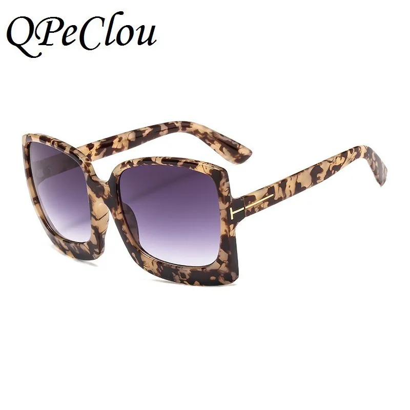 QPeClou, новинка, большие квадратные солнцезащитные очки для женщин и мужчин, Брендовые женские солнцезащитные очки с большой оправой, очки унисекс