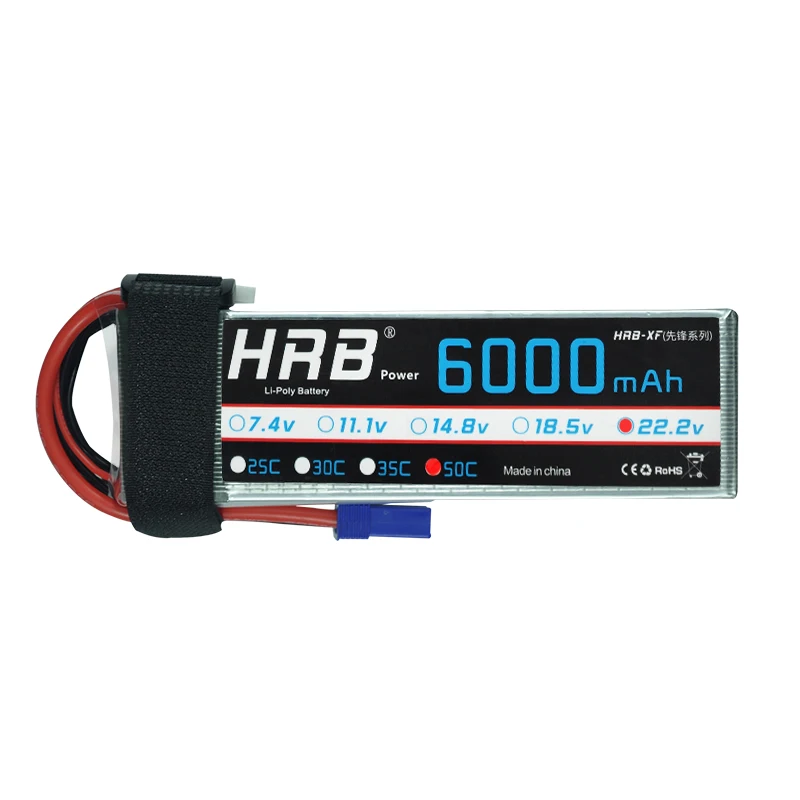 2 шт. HRB AKKU 22,2 V 6000mAh 50C-100C 6S RC LiPo батарея для самолета вертолета самолета квадрокоптера дрона игрушки