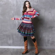 Винтажная Лоскутная Женская юбка из хлопка и льна, джинсовая женская юбка трапециевидной формы со шнуровкой на талии, цветочный принт, Saias Femininas X2227