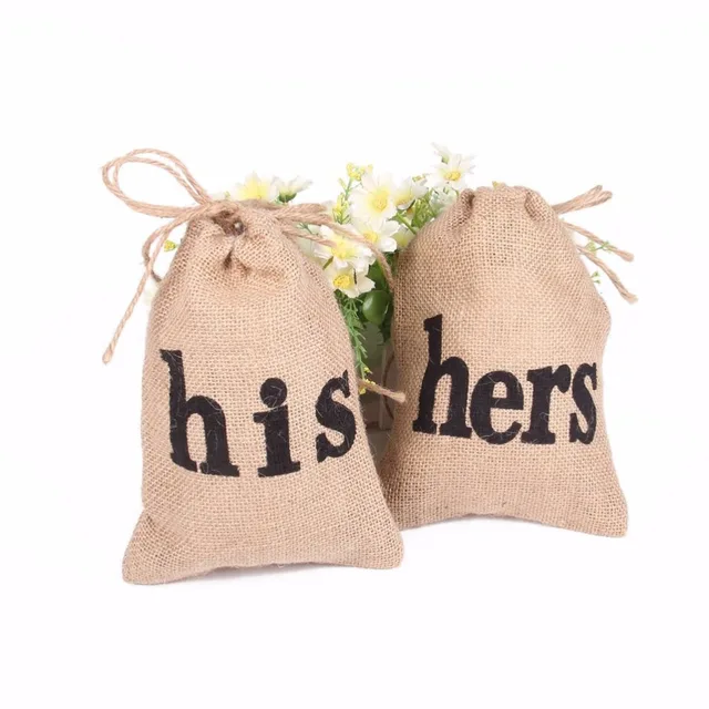 Burlap Drawstring Bag Jewelry Pouch Wedding Party Favor Gift Candy Burlap Drawstring Bag Jewelry Pouch Wedding Party Favor Gift Candy 2pcs Set 16x22cm