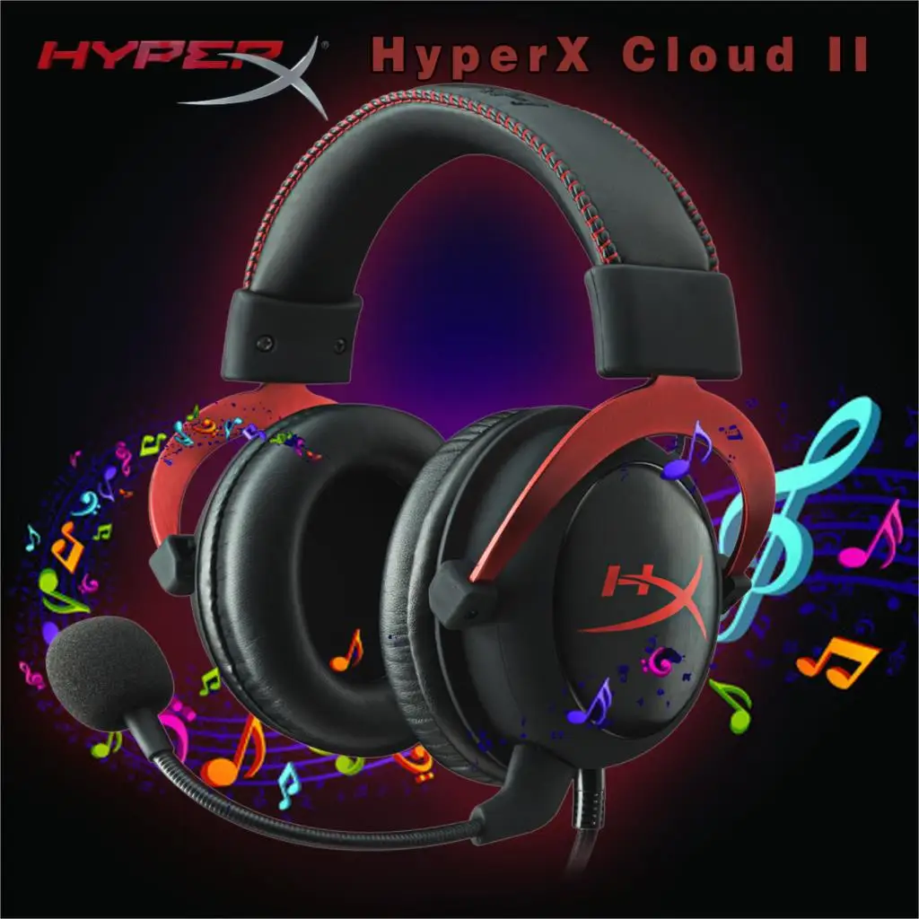 kingston HyperX Cloud II Hi-Fi игровая гарнитура для ПК PS4 Xbox 7,1 виртуального объемного звука с Шум микрофон с функцией шумоподавления