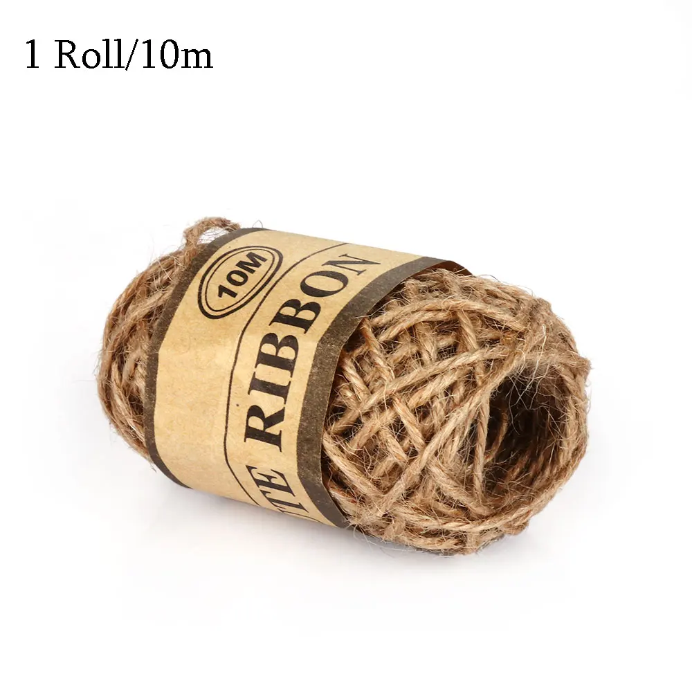 10m/Roll Natural Cords Woven Hemp Rope Handmade Brown Jute Wedding Home Accessories Decorative Twine String Gardening Cord | Дом и сад