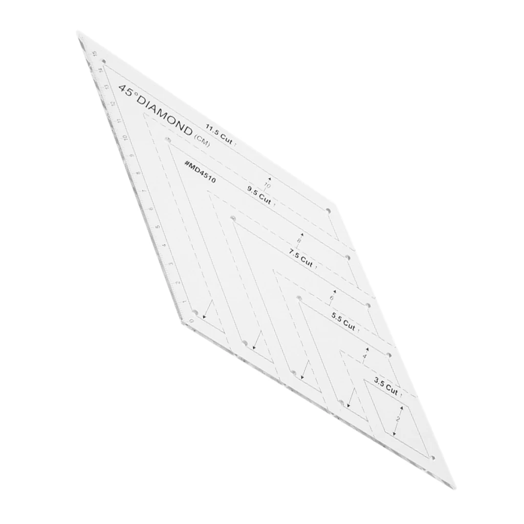 11.5 Cut 45 Degree Diamond Rhombus Template Quilting Ruler for DIY Sewing Crafts Patchwork Tools Equipment Sewing Tool Accessory