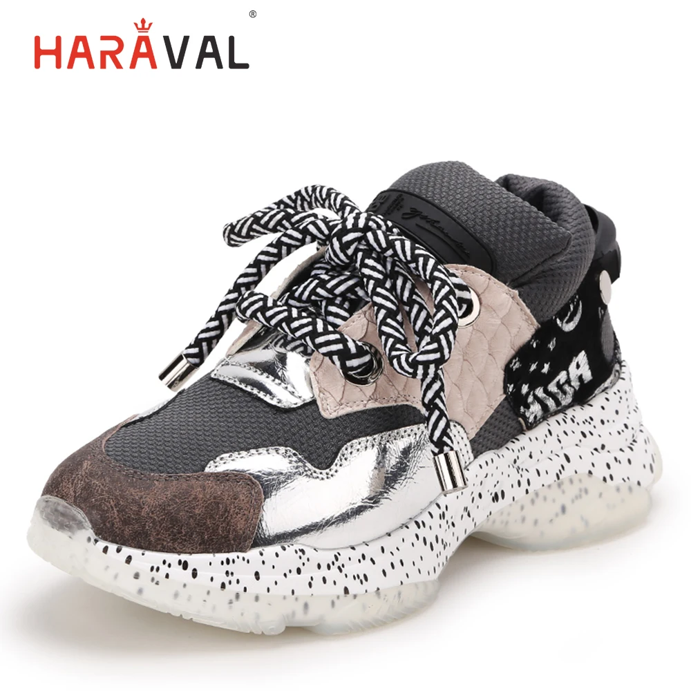 

HARAVAL 2019 new wild women sneakers color matching casual shoes wear-resistant composite bottom running autumn women's shoesN76