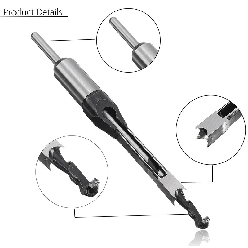 DWZ 1pc 10mm/16mm Square Hole Mortiser Drill Bit Mortising Chisel Woodworking Tool