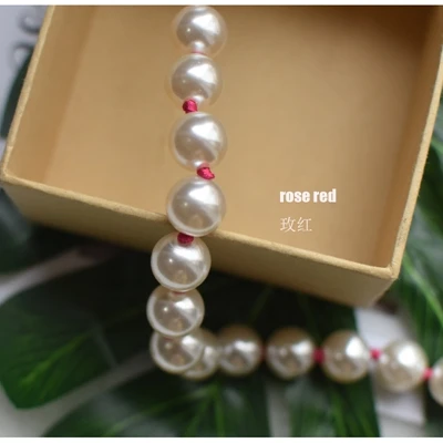 MM FOND Fashion Faux Pearl с цветным шнуром, легко сочетающиеся, супер шикарные женские сумки-мессенджеры на ремне, хорошее качество, для девочек, ремень через плечо - Цвет: rose red