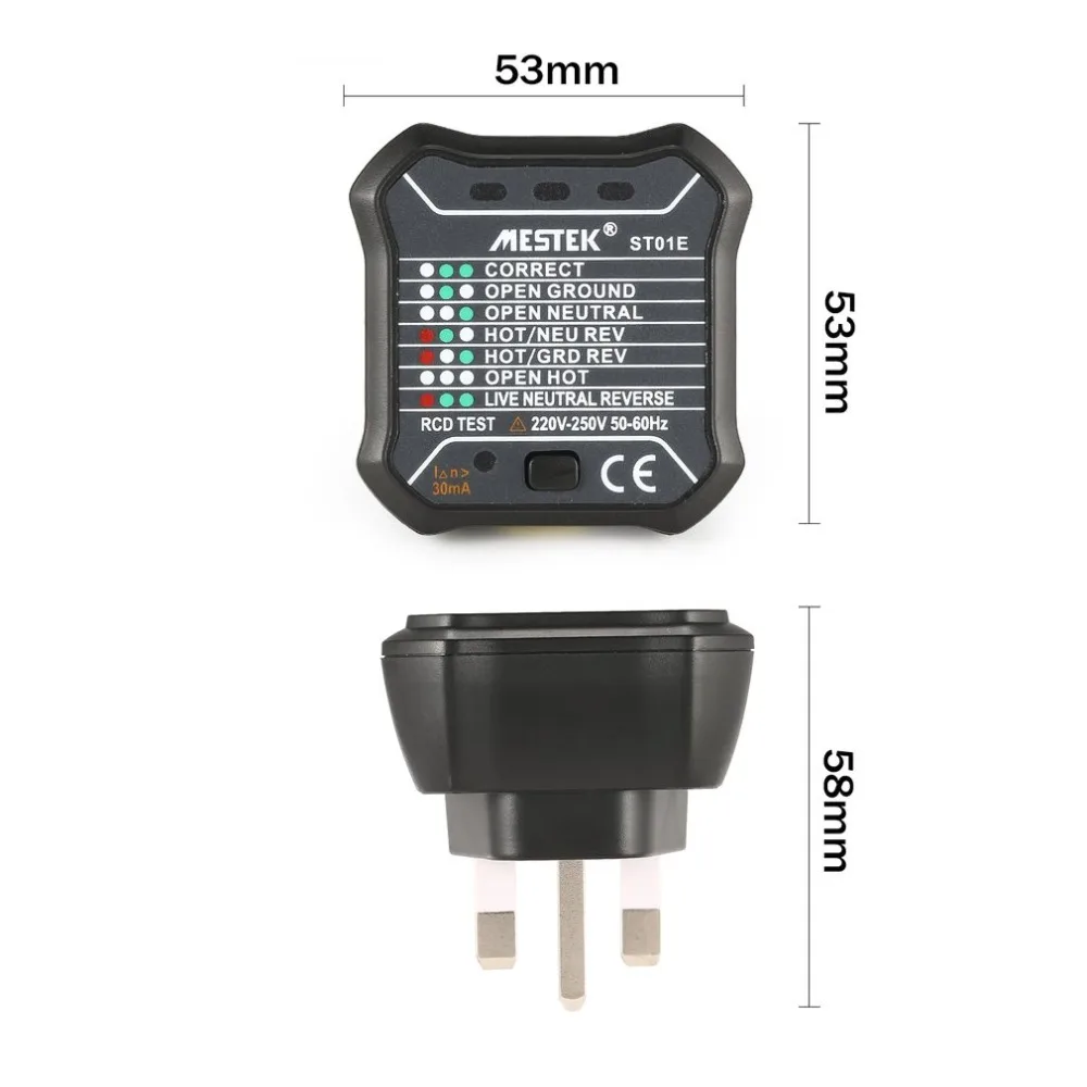 MESTEK ST01E розетка тест er цепи полярности детектор напряжения настенная вилка выключатель Finder RCD тест 220 В~ 250 В вилка Великобритании