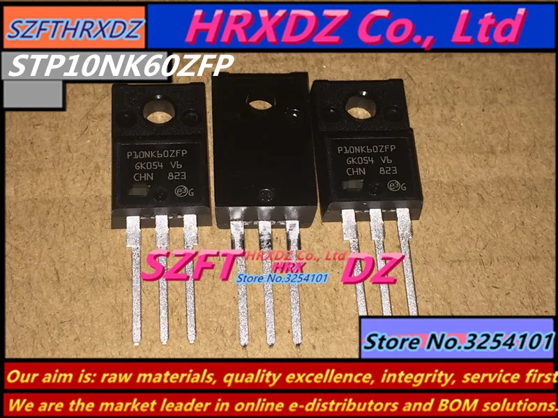 Szfthrxdz 100% Новый оригинальный 10 шт. STP10NK60ZFP P10NK60ZFP 10A 600 V TO220F|Соединители| |