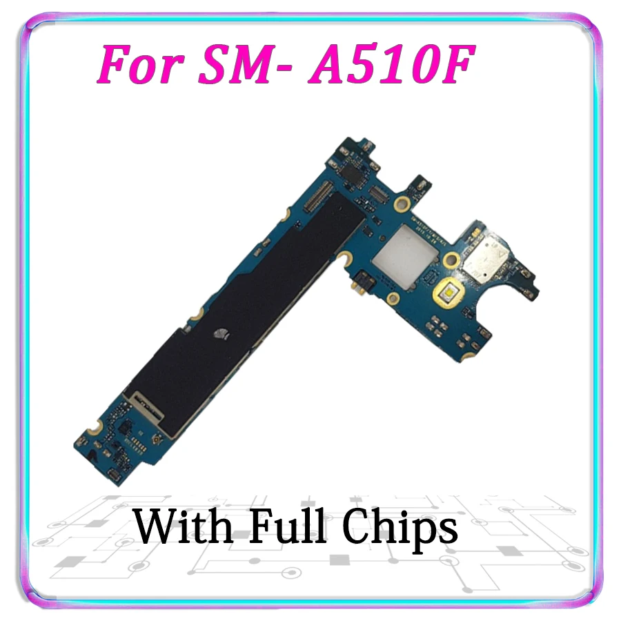 

Original motherboard for Samsung Galaxy A5 A510F official mainboard MB unlocked logic board 16gb Android system
