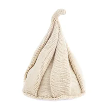 Детская вязаная шапка для мальчиков и девочек; однотонный топ с острым носком; теплая зимняя шапка; KNG88