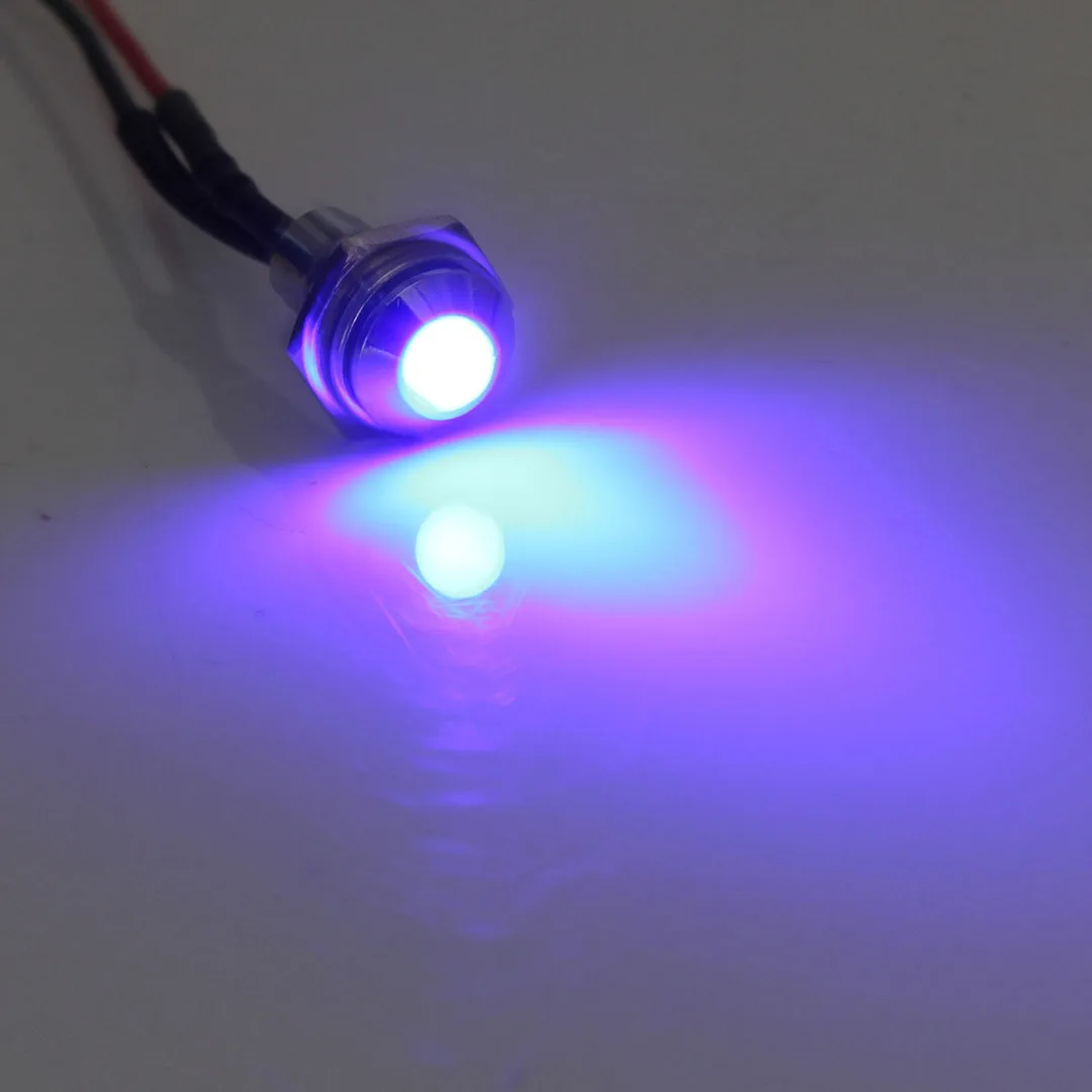 1pcs 12V 8mm Metal Waterproof Car Truck LED Indicator Pilot Dash Light Lamp