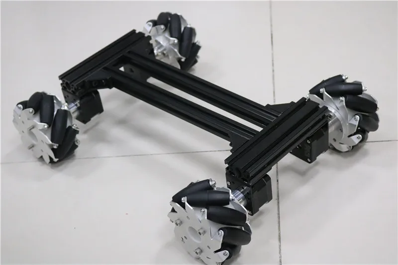 

Large smart Mecanum RC robot Car Metal Chassis Frame with 42 Stepper Motor for Arduino DOIT 2018 New Design diy rc toy kit