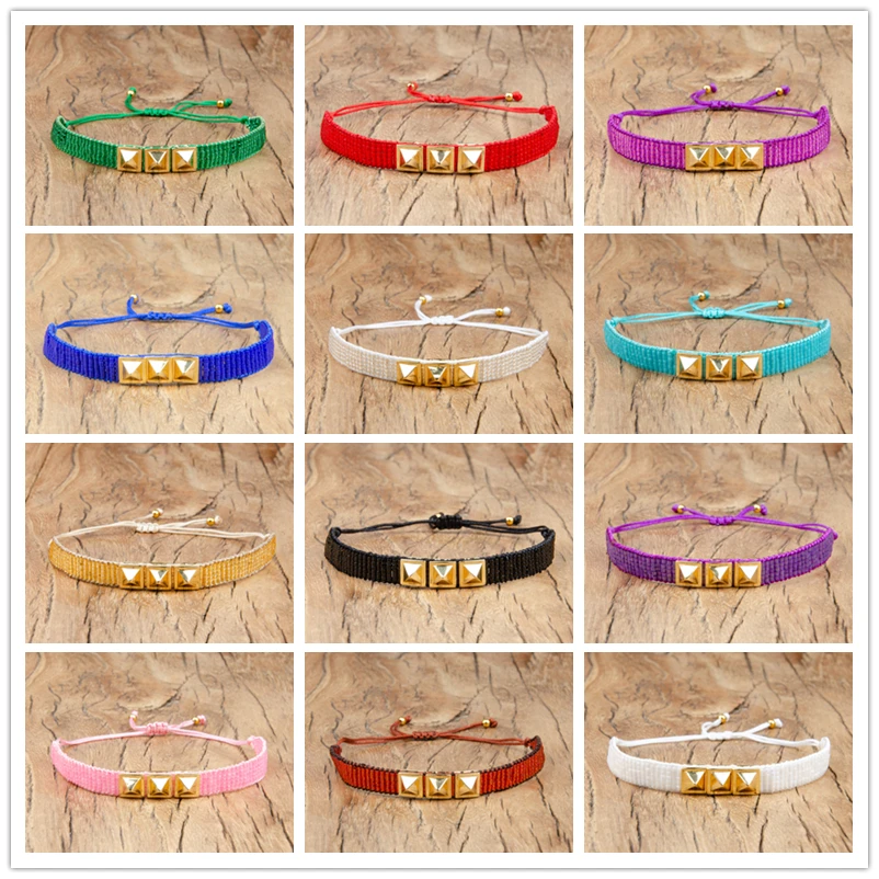 

Shinus 10pcs/lot Miyuki bracelets Vacuum Color Gold Plating Rivet Pulsera Antique Beads Women Woven Bracelets Handmade jewelry