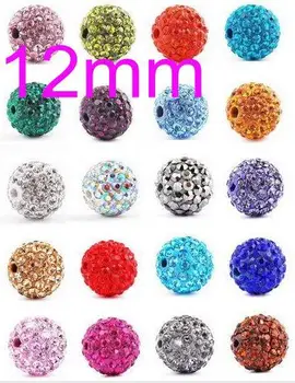 

OMH factory 12mm 20pcs variety color Clay Rhinestone AAA++ Crystal Fit Biagi Bracelet European Pave Disco Bll Beads