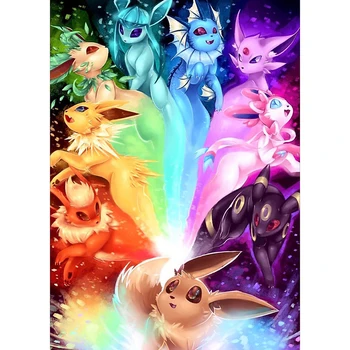 

DIY Diamond Embroidery Cartoon Pokemon Diamond Painting Cross Stitch Mosaic diamond picture of rhinestones by numbers home Decor
