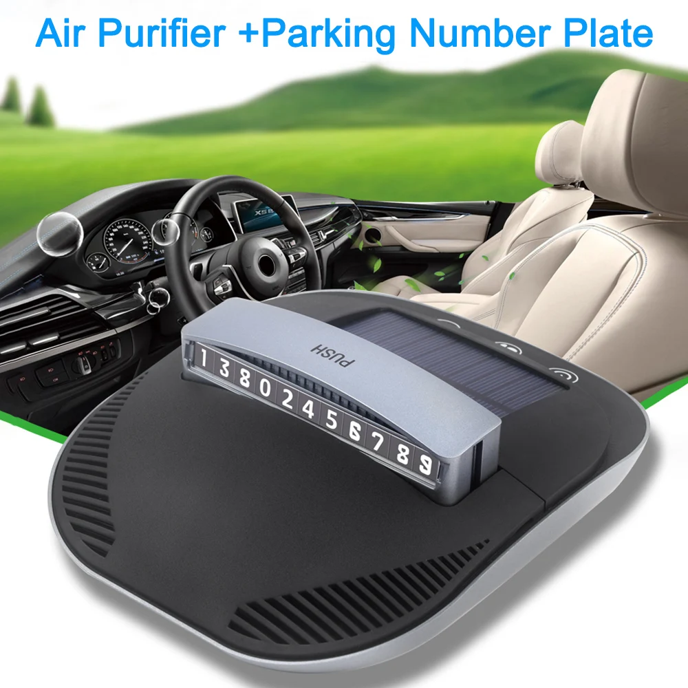 

Car Air Purifier Plus Parking Number Plate Smart Touch Removes Cigarette Smoke Dust Frost Germs Food Odors for Car & Home