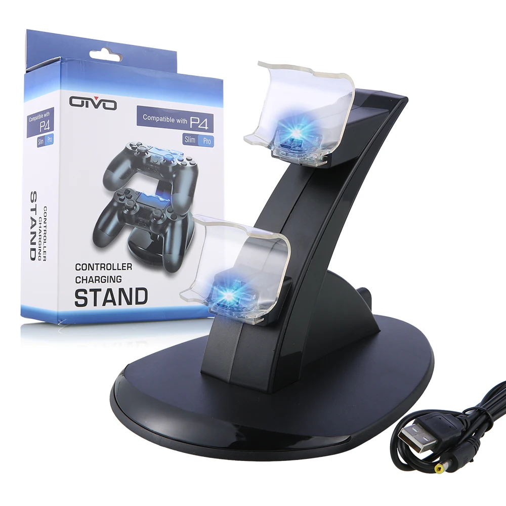 DC 5V 1000MA Dual USB Fast Charging Dock Charger Stand for Playstation 4 PS4/PS4 Pro/PS4 Slim Controller with LED Indicator | Электроника