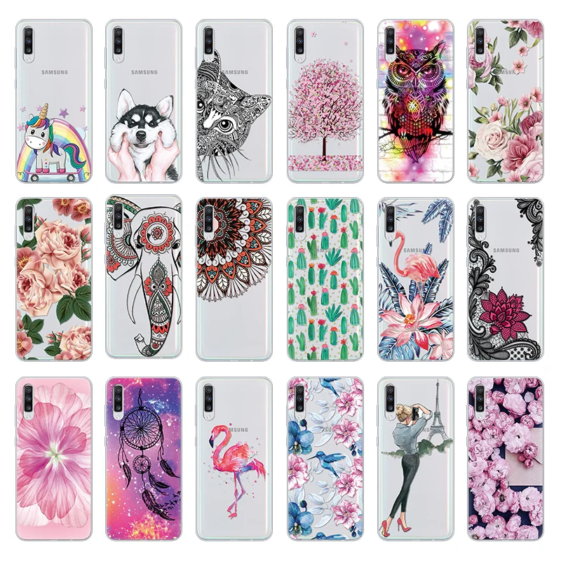 

For Samsung Galaxy A30 Case Silicone TPU Protective Cover Phone Case For Samsung A50 A30 A10 Case Soft Back cover bags Pattern