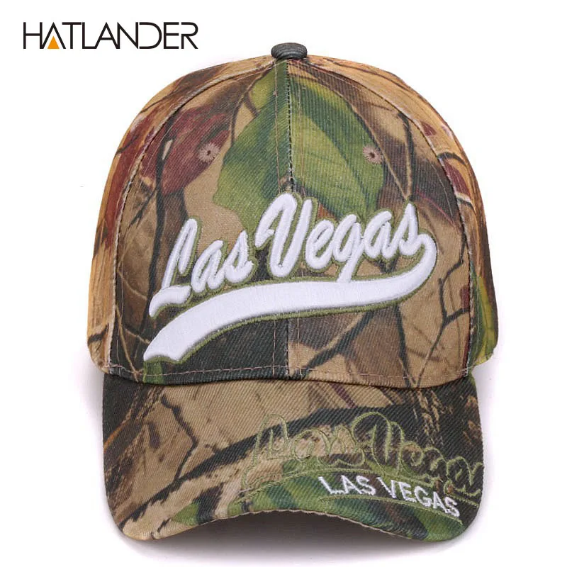 Hatlander Las Vegas leaf камуфляжные бейсболки летние шляпы для рыбалки gorras изогнутые буквы камуфляж Женская кепка для занятий спортом на открытом воздухе для мужчин - Цвет: Camo Las Vegas