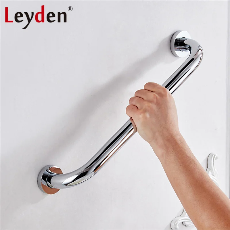 Leyden 30-50cm Silver Chrome Grab Bar Safety Handle Wall Mount Copper Handrail Safety Bar for Bathroom Handle Bathroom Accessory Leyden 30-50cm Silver Chrome Grab Bar Safety Handle Wall Mount Copper Handrail Safety Bar for Bathroom Handle Bathroom Accessory