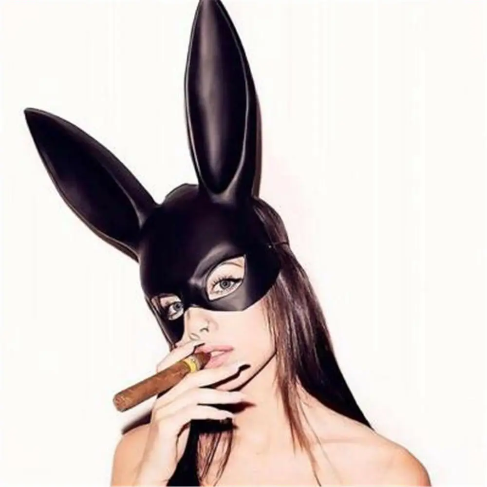 Halloween Long Ears Rabbit Bunny Velvet Mask Party Costume Cosplay Masquerade US