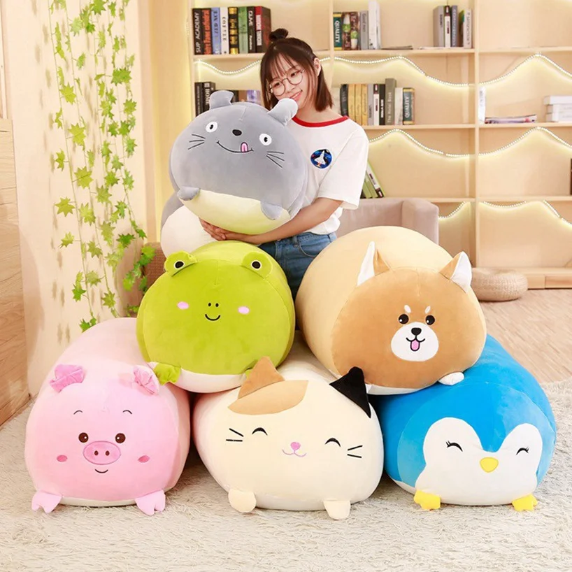

30CM/60CM New Soft Animal Cartoon Pillow Cushion Cute Fat Dog Cat Totoro Penguin Pig Frog Plush Toy Stuffed Birthyday Gift