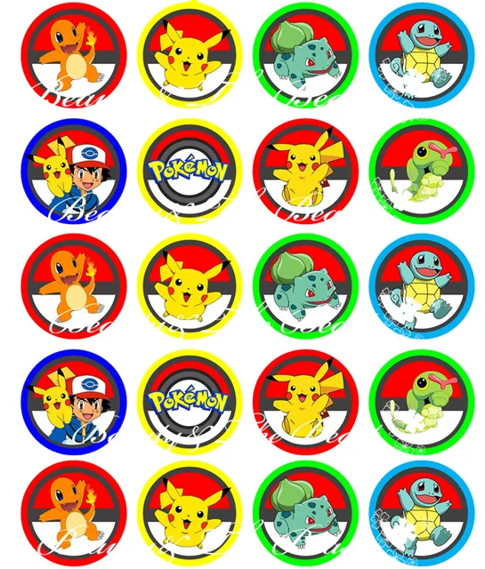 Pokemon Go Stickers Pikachu Cupcake Toppers Birthday Party Pokemon Go Stickers Pikachu Cupcake Toppers Birthday Party