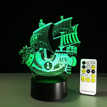

Sailing Ship 3d Lamp Creative Gift Led Acrylic Visual Table Lamp Lcolorful Gradient Novelty Luminaria Led Night Light