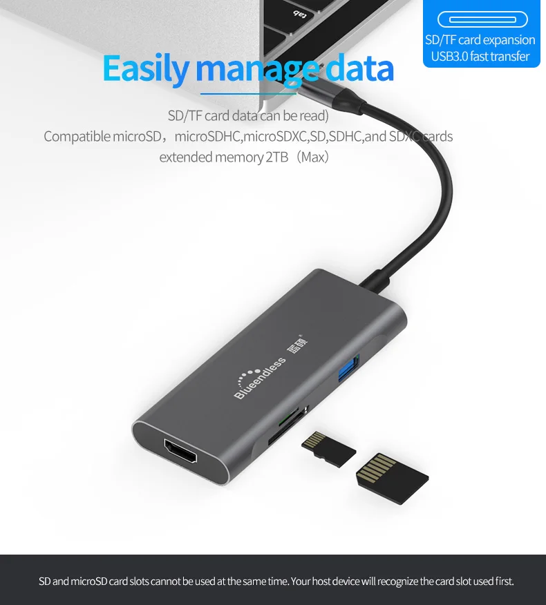 LU USB-C сплиттер type C 3,1 3 порта USB C концентратор для нескольких USB 3,0 HDMI адаптер для MacBook Pro Аксессуары USB C концентратор и т. Д