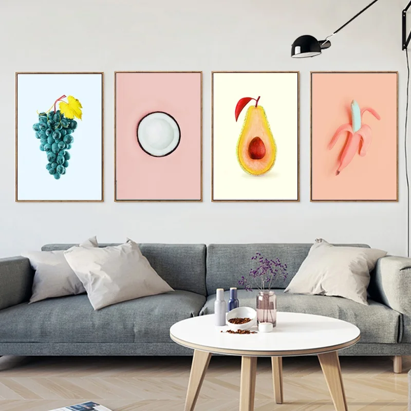 Fruit Nordic Poster Pineapple Cuadros Decoracion Avocado Wall Pictures For Living Room Banana Art Canvas Painting Unframed | Дом и сад