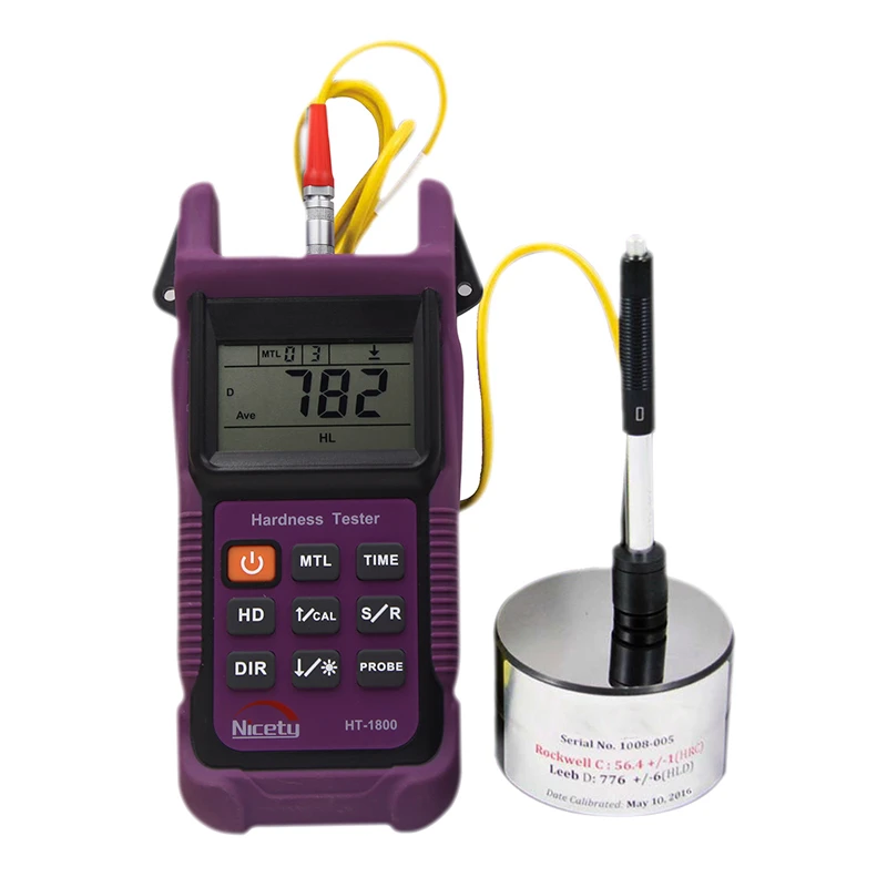 Nicety Portable Rebound Leeb Hardness Tester Meter Durometer for Metal Steel Brinell LCD Display Digital Hardness Meter HT-1800
