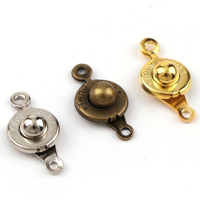

8x11mm Vintage Metal Double Hole Round Snap Buttons Connectors Charm Pendant DIY Necklace Bracelet Connectors Jewelry Findings