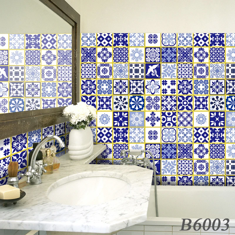 Anti-oil Wall Stickers High temperature Anti-oil paste kitchen Self-adhesive foil waterproof bathroom wall stickers B6002-06