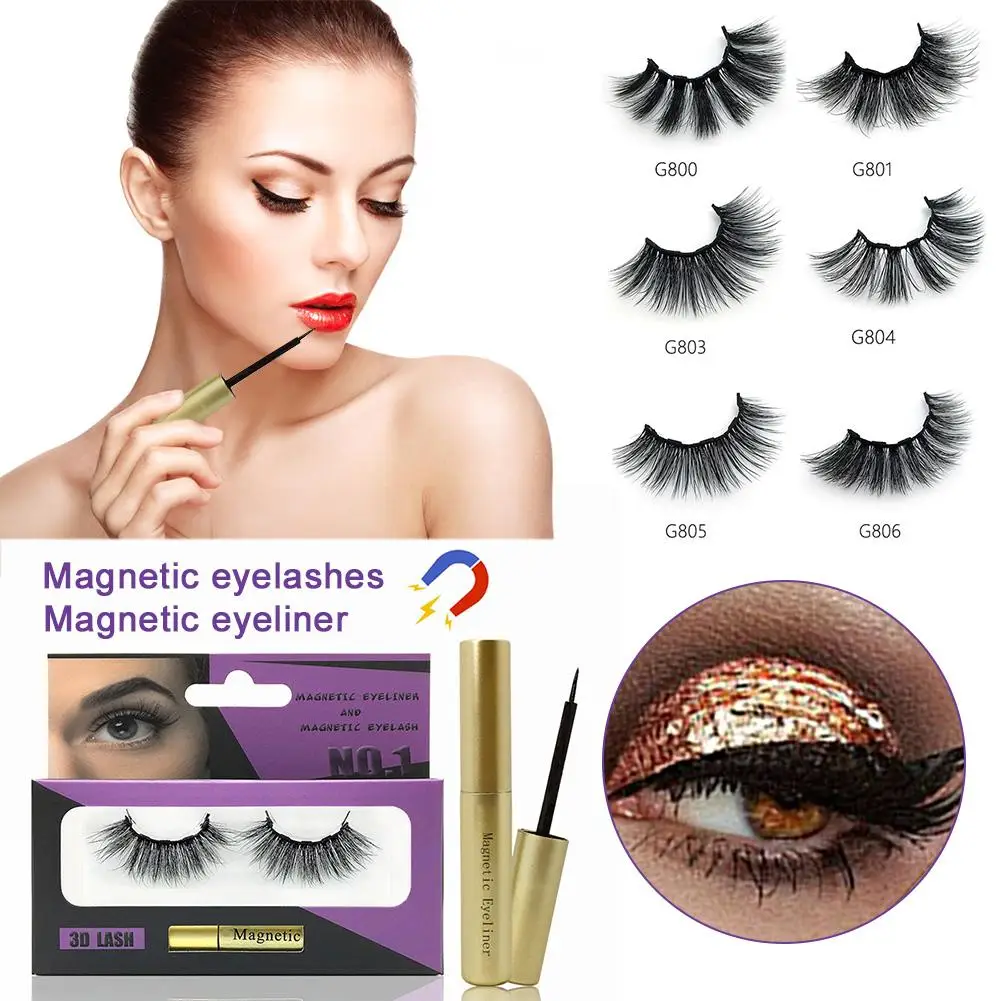 

Magnetic Eyeliner Set with Magnetic False Eyelash Useful Makeup Comestic for Women