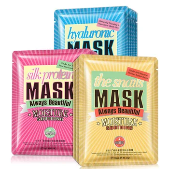 

Hyaluronic acid Snail Silk protein fabric face mask moisturizing whitening facial masks oil-control acne anti-aging skin care