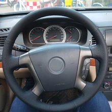 Free Shipping High Quality cowhide Top Layer Leather handmade Sewing Steering wheel covers protect For Chevrolet Epica/CAPTIVA