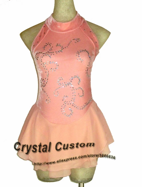 

Custom Figure Skating Dresses For Girls Fashion New Brand Competition Children Ice Figure Skating Dresses Crystal DR3827